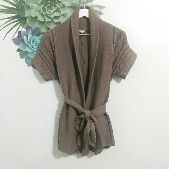 J. Crew Sweaters - J. Crew Brown Cable Knit Belted Cardigan Sweater